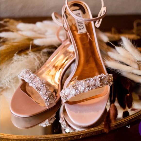 Badgley Mischka Tanessa Ankle Strap Sandal Blush Size 8.5 - Picture 1 of 8